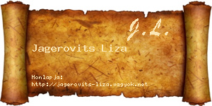 Jagerovits Liza névjegykártya